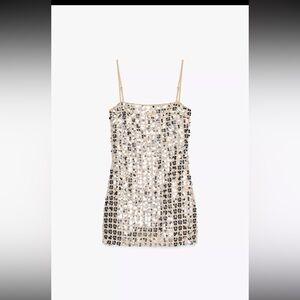 Zara Sequin Dress in Silver and Black